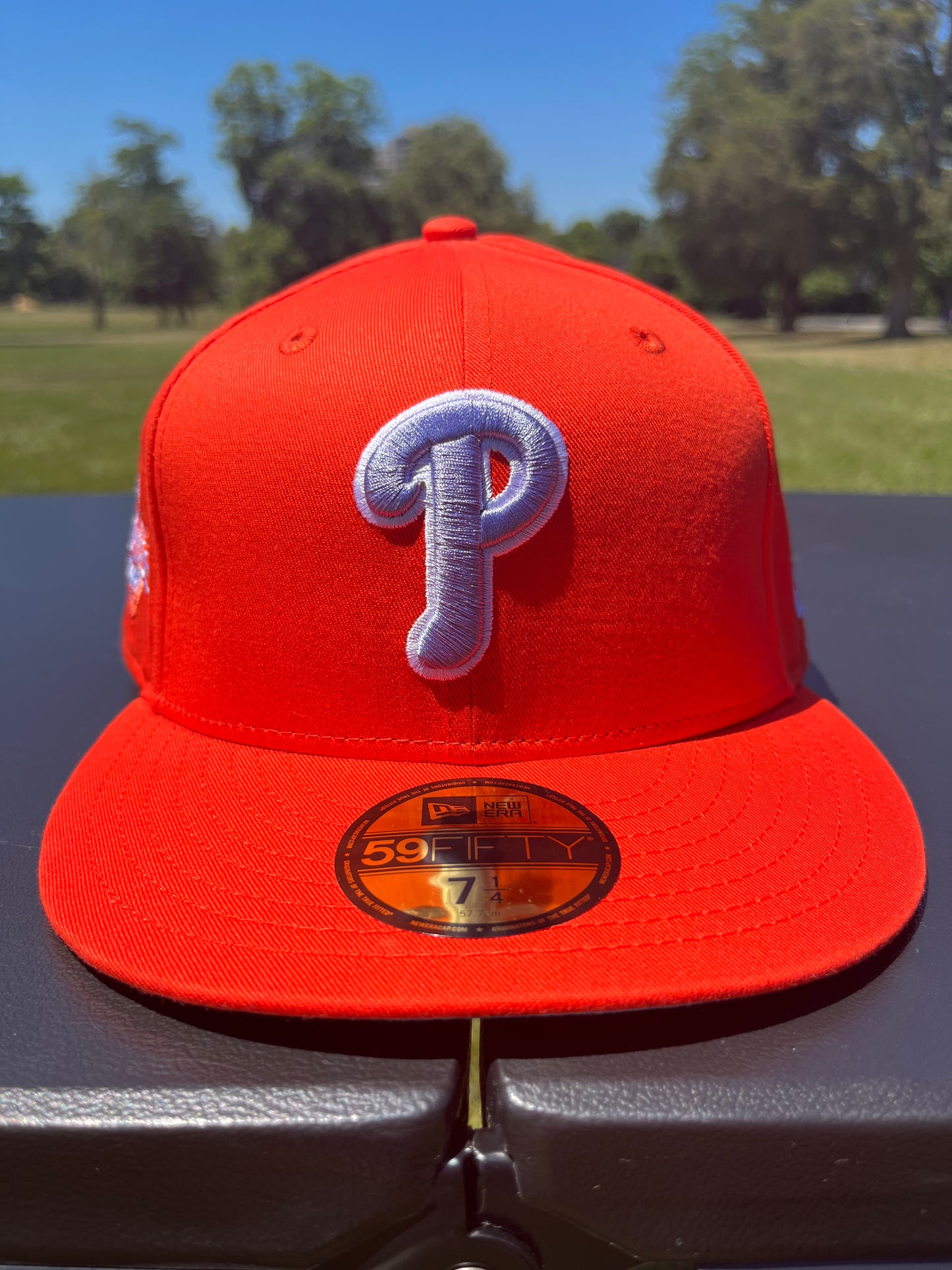 PHILADELPHIA PHILLIES 2008 WORLD SERIES 𝔑𝔒 ℭ𝔒𝔐𝔓; FITTED [SIZE 7 1/4 + 7 3/8]