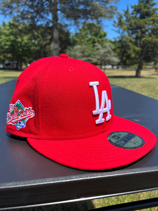 LOS ANGELES DODGERS 1988 WORLD SERIES 𝔑𝔒 ℭ𝔒𝔐𝔓; FITTED [SIZE 7 1/4 + 7 3/8]