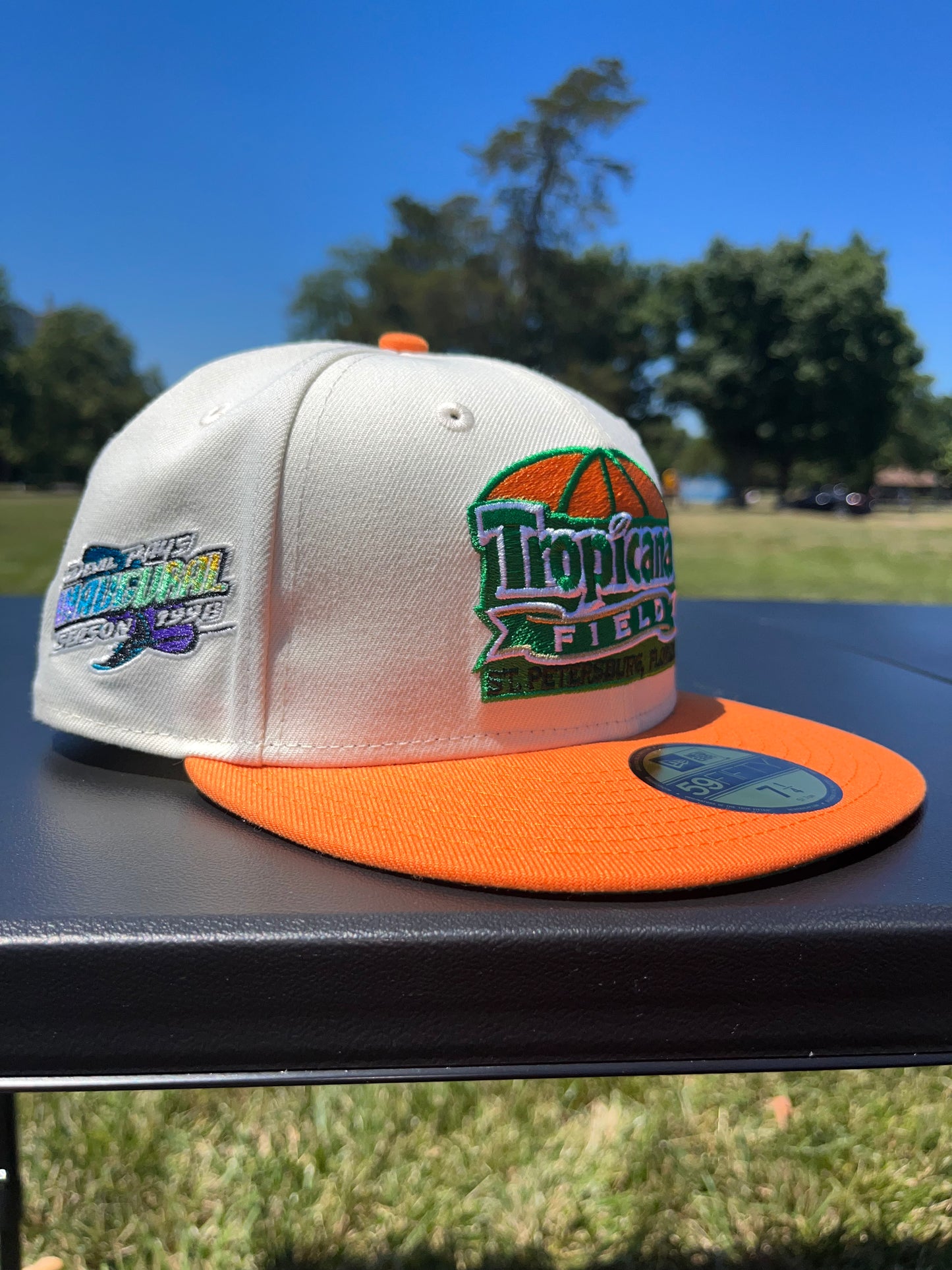 TROPICANA FIELD TAMBA BAY DEVIL RAYS 1998 INAUGURAL SEASON 𝔑𝔒 ℭ𝔒𝔐𝔓; FITTED [SIZE 7 1/4]