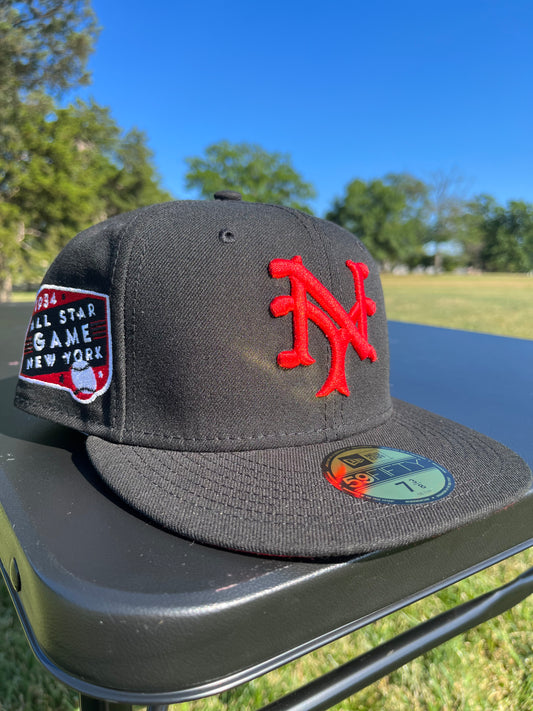 NEW YORK GIANTS 1934 ALL STAR GAME 𝔑𝔒 ℭ𝔒𝔐𝔓; FITTED [SIZE 7 3/8 + 7 1/2]