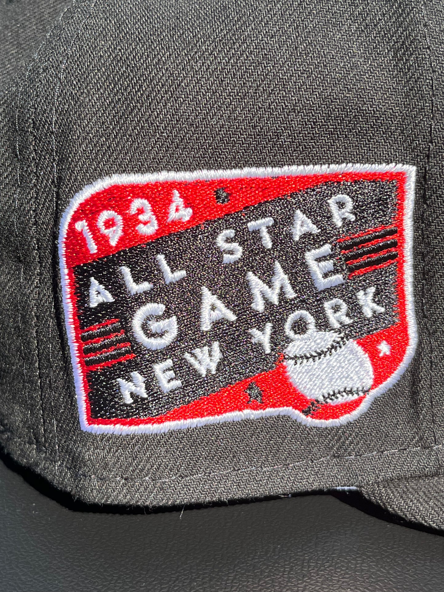 NEW YORK GIANTS 1934 ALL STAR GAME 𝔑𝔒 ℭ𝔒𝔐𝔓; FITTED [SIZE 7 3/8 + 7 1/2]